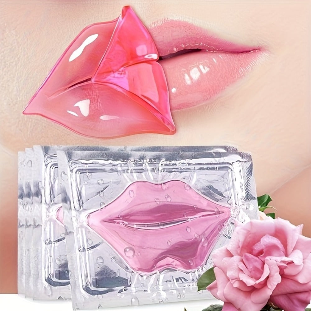Hydrating Overnight Lip Mask Pink Moisturizing Nourishing Treatment for Dry Chapped Lips Repair – Gentle Peel-Off Lip Patch All Skin Types Women Self-Care Gift 15pcs