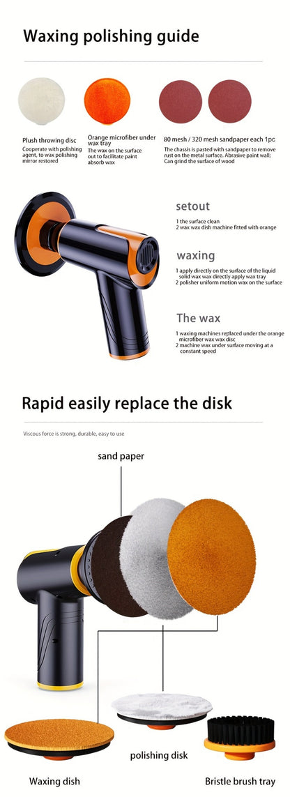 Cordless Car Polisher & Waxing Machine – 100W Rechargeable Buffer, Scratch Repair & Paint Polish for Cars