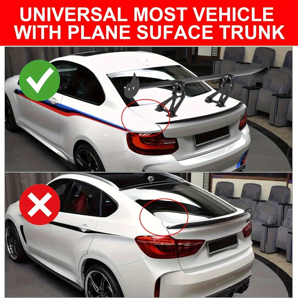 43.3-Inch Enhanced Wing Spoiler Universal Adjustable GT GTR Style Rear Sport Spoiler for 99% of Sedan Vehicles, Tuning Additions Trim Tail Air Deflector Dam Trunk Lip in Glossy Black Or Carbon Style Decoration