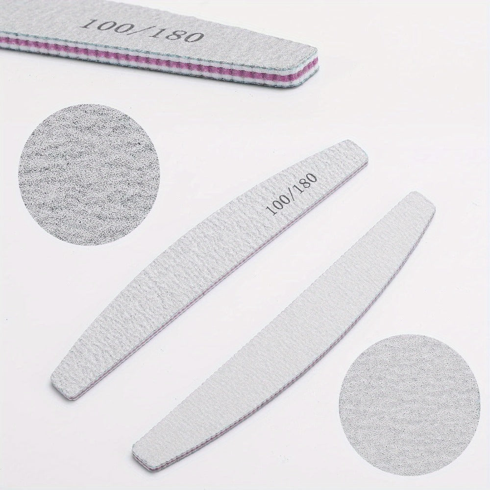 Nail Files and Buffers Professional 100 180 Grit Double-Sided Sanding Boards Reusable Polishing Blocks for Manicure Pedicure Salon Home Use Value Pack 20 or 35 Pieces