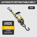 1pc/ 3pcs Auto-Retracting Ratchet Tie-Down Straps- 1499.14LB Heavy-Duty Retractable Cargo Straps with Self-Locking Function (1 Inch X 10.8 Feet)- Ideal for Transporting Trucks, Trailers, RVs, Boats, And Motorcycles