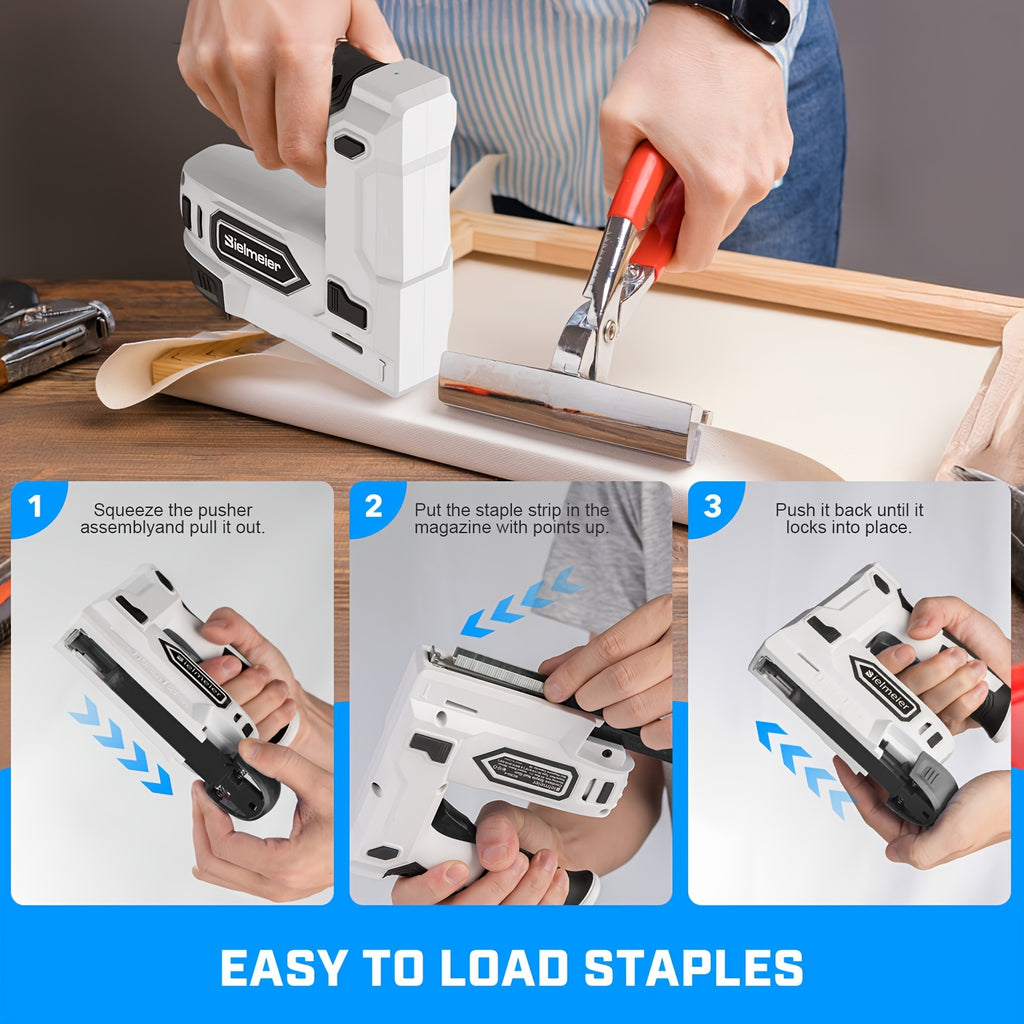 Bielmeier 20V/4V Cordless 2-in-1 Stapler/Nailer, Brad Nailer Without Compressor And Cord, Lightweight Design, with Safety Striker Guard, Battery&Charger, 1600/2000 Nails And Staples, for Carpentry And Upholstery & Perfect Gifts for DIYers