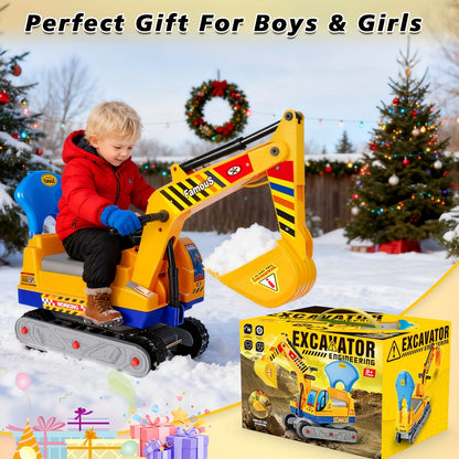 Kids Ride-On Construction Truck Large Manual-Powered Engineering Vehicle Safety Bumpers Indoor Outdoor Beach Play Birthday Holiday Gift Boys Ages 3-6+ Green Thickened Standard