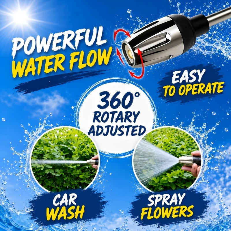 High-Pressure Foam Cleaning Gun, Equipped with 1/2 Inch And 3/4 Inch Hose Adapters, 360-Degree Rotating Nozzle with Adjustable Modes, Suitable for Women And The Elderly, Car Cleaning Tool, Suitable for Cars, Yards, And Various Cleaning Facilities