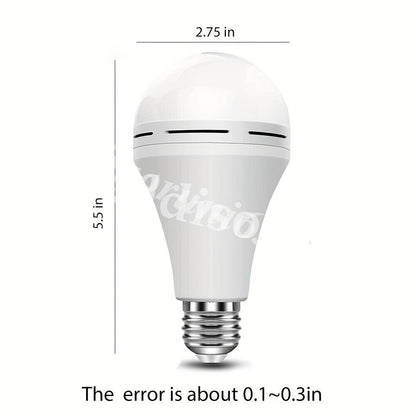 Emergency Light Bulb for Power Outages, Self-Charging Battery Backup LED Bulb 1200mAh 60 Watt Equivalent, Stays On During Blackout, E26 Base Rechargeable Backup Bulb for Home Safety Daily Use