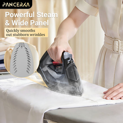 1200W Steam Iron for Clothes Adjustable Thermostat Non-Stick Soleplate Variable Steam Control Overheat Protection Powerful Long-Lasting Steam for All Fabrics Black
