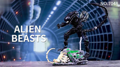 Alien Beast Building Blocks Set 958pcs – Sci-Fi Movie Character Model Kit, Black ABS Bricks, STEM Toy for Kids Teens & Adults, Cool Birthday Christmas Gift Display Collectible