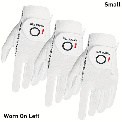 Wet Weather Golf Gloves Rain Grip 3-Pack for Men | Breathable Water-Resistant Golf Gloves for Left & Right Hand – Durable Comfortable Fit in Hot & Wet Conditions (Black, Gray, White | S–3XL)