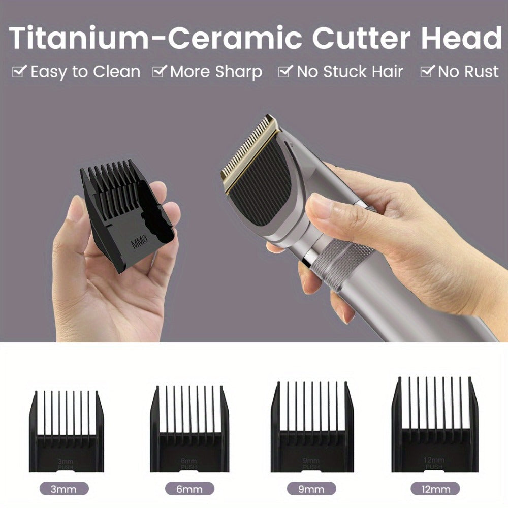 Beard Trimmer for Men Cordless Electric USB Rechargeable with Precision Dial 5-Level Adjustable – Mustache Facial Hair Trimmer Grooming Tool, Perfect Men's Gift