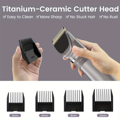 Beard Trimmer for Men Cordless Electric USB Rechargeable with Precision Dial 5-Level Adjustable – Mustache Facial Hair Trimmer Grooming Tool, Perfect Men's Gift