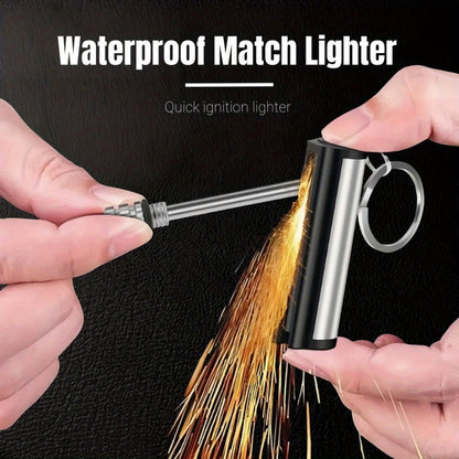 Metal Match Kerosene Lighter 10pcs, Emergency Survival Matches Multi-Functional Keychain Fire Starter for Outdoor Camping Hiking Survival Gear, Windproof Reusable Fire Starting Tools – No Lighter Fuel Included