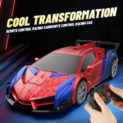 2-in-1 Transform RC Car Robot with One-Button Deformation, 360° Drift, LED Lights & USB Rechargeable Battery – 1:18 Scale 2.4GHz Remote Control Toy for Kids Ages 3+, Birthday Gift (Police/Spider)