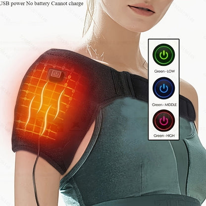 Heated Shoulder Massager with 3 Vibration Modes – USB Rechargeable, Wireless, Heat Therapy Neck Shoulder Wrap, Gift for Men Women Seniors