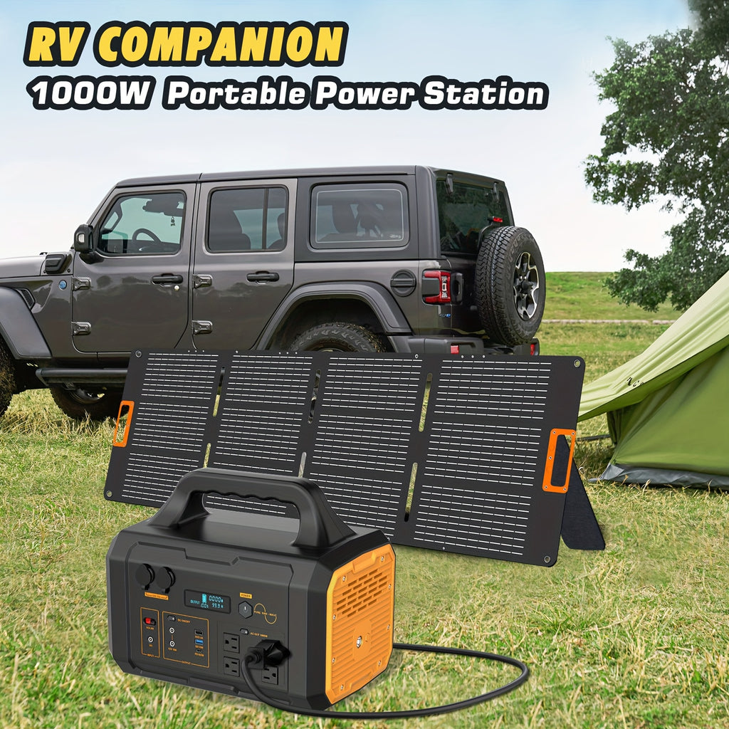 300W/1000W Portable Power Station, 299Wh/1024Wh Solar Generator with AC Qutlet/2 DC Ports/3 USB Ports Backup Battery/Power Supply for Qutdoor Trip RV Camping Emergency Survival Gear Travel Hunting Fishing Emergency (Excluding Solar Panels)