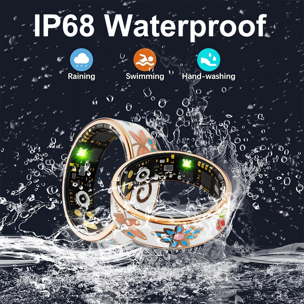 Women's Smart Ring Fitness & Sleep Tracker – Step, Distance & Calorie Monitor, IP68 Waterproof, Bluetooth 5.3, iOS & Android, Elegant Daily Accessory, Gift for Mom & Girlfriend