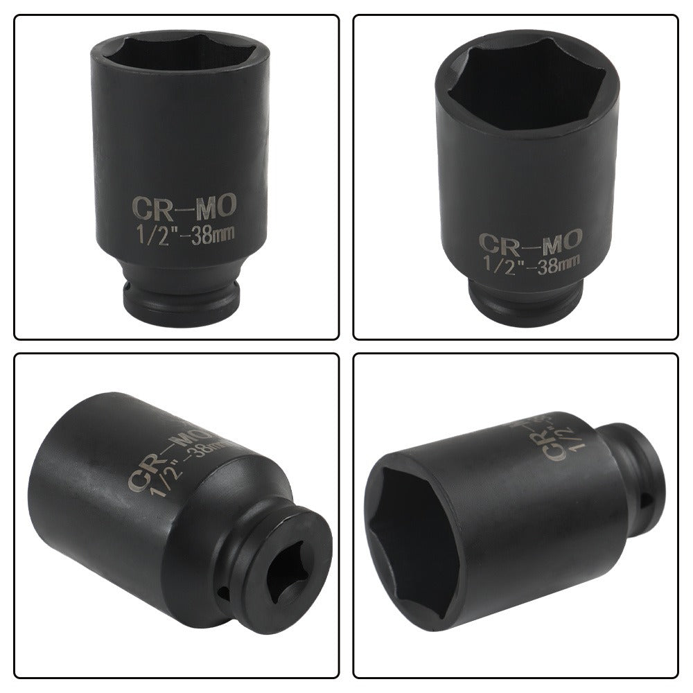 Deep Impact Socket Set 9pcs 29-38mm – 1/2" Drive Metric Axle Hub Nut Sockets for Installation & Removal, Heavy-Duty Plastic Construction, Auto Wheel Bearing & Hub Repair Tool
