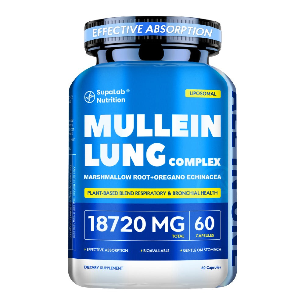 Mullein Leaf Capsules 12000mg with Quercetin — Lung Health & Respiratory Support | Bronchial Breathing Ease, Immune Defense & Seasonal Allergy Comfort | Natural Herbal Formula | 60 Capsules