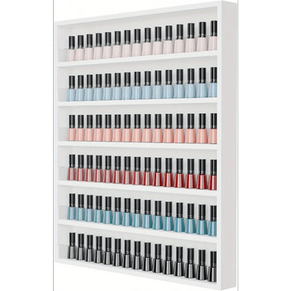 Wall Mount Nail Polish Rack Organizer 6 or 10 Tier with Acrylic Baffle Salon Display Shelf for Gel Polish Storage Nail Studio Home Spa Vanity Black White Pink