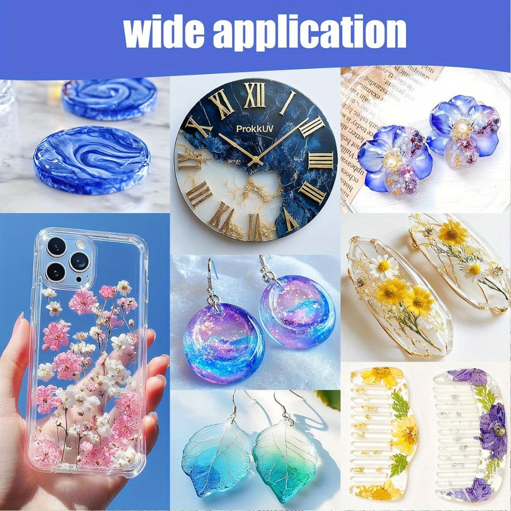 UV Resin Fast Curing Crystal Clear High Viscosity Transparent Epoxy Resin for Jewelry Making Casting & Crafts – 200g 300g 400g 500g, Hard Glossy Finish Resin Art Supplies for Beginners Adults