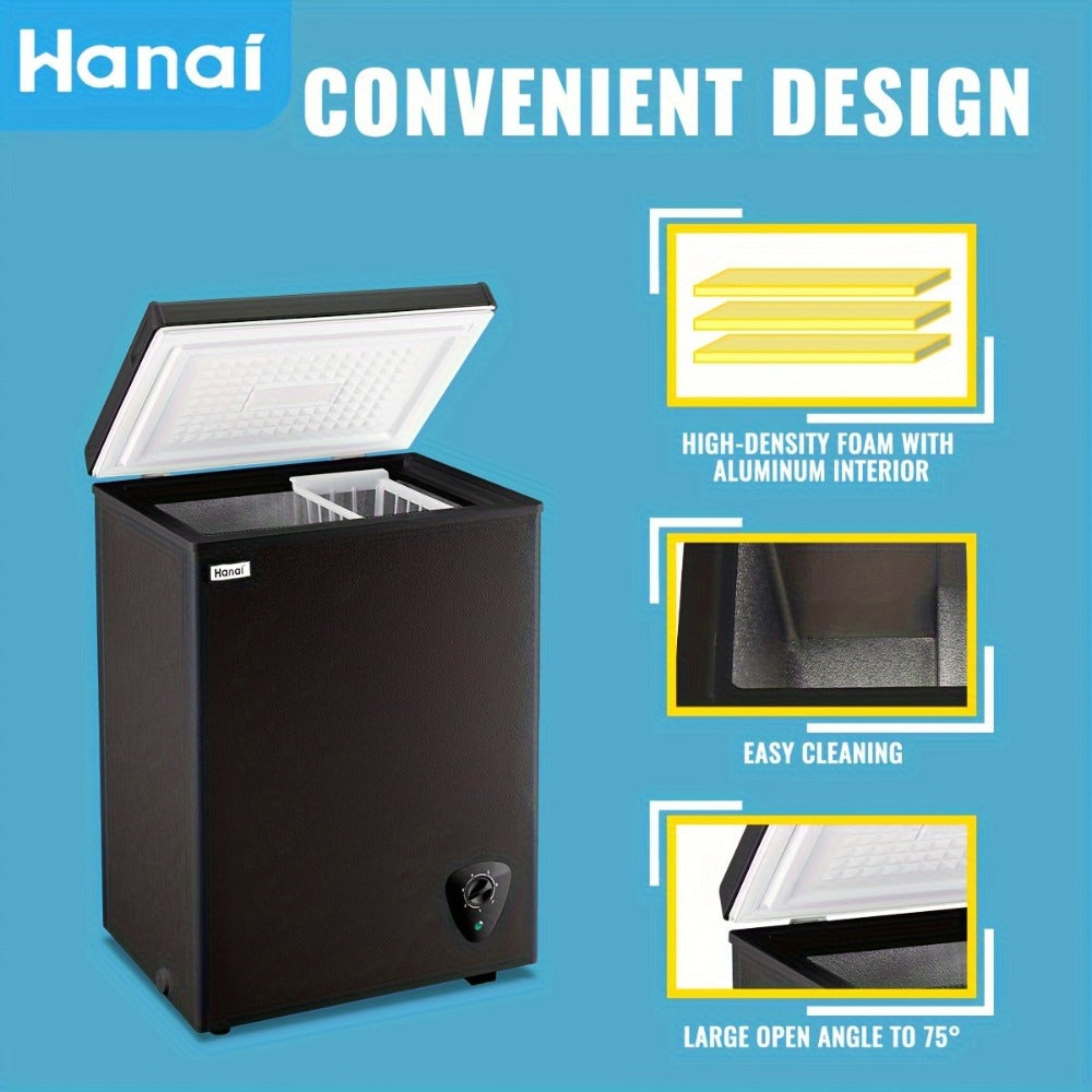 Chest Freezer, Compact Mini Deep Freezer with 7-Level Temperature Control (-11.2°F to 50°F), Low Noise R600a Compressor, Removable Basket – 3.8 Cu Ft Upright Freezer for Dorm, Apartment, Garage & Home Kitchen