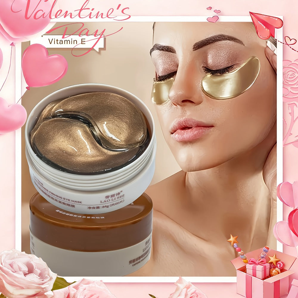 Niacinamide Firming Eye Mask Patches 60pcs with Caffeine & Hyaluronic Acid Lift Tighten Brighten Dark Circles Puffiness Fine Lines Moisturizing Under Eye Patches All Skin Types Gift Women Men