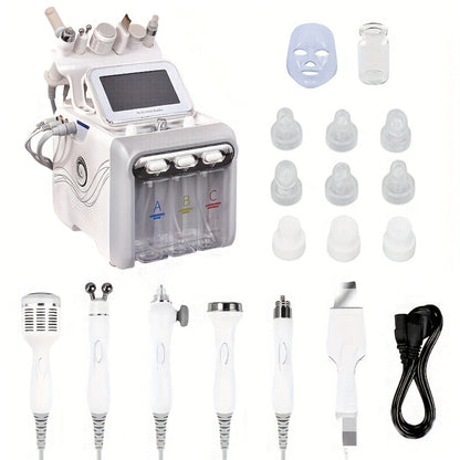 Hydrogen Oxygen Microbubble Facial Machine 6-in-1 / 7-in-1 – Dual Pump Deep Cleansing Skin Rejuvenation Beauty Device for Home Spa Use, Optional Face Mask Included