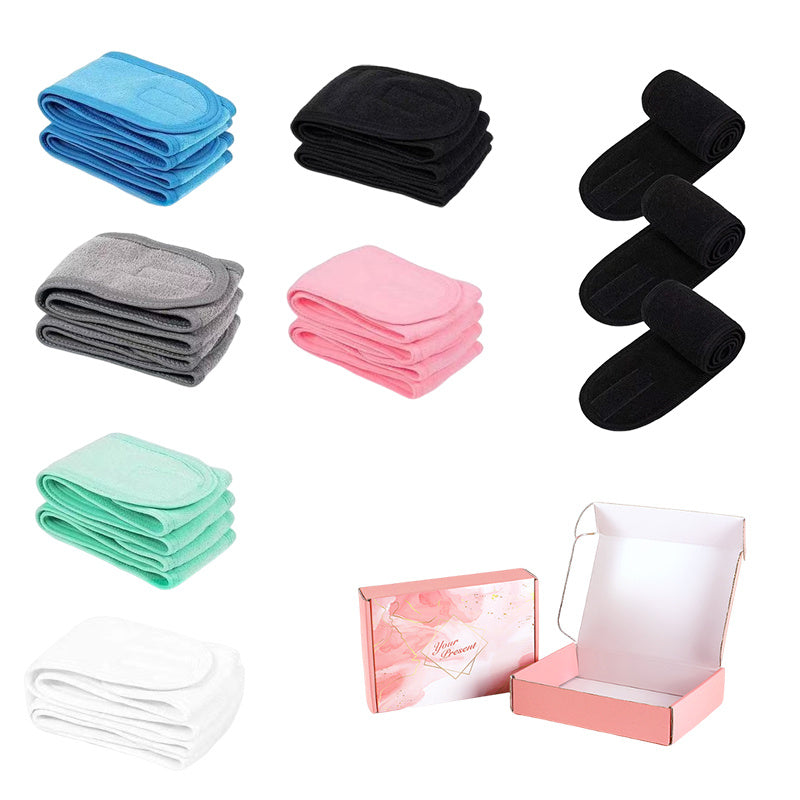 Facial Headbands for Women 9 Pack Soft Flannel Face Wash Headband Set – Adjustable Non-Slip Elastic Skincare Makeup Shower Yoga Spa Hair Band Girls Solid Color Washable Beauty Accessories