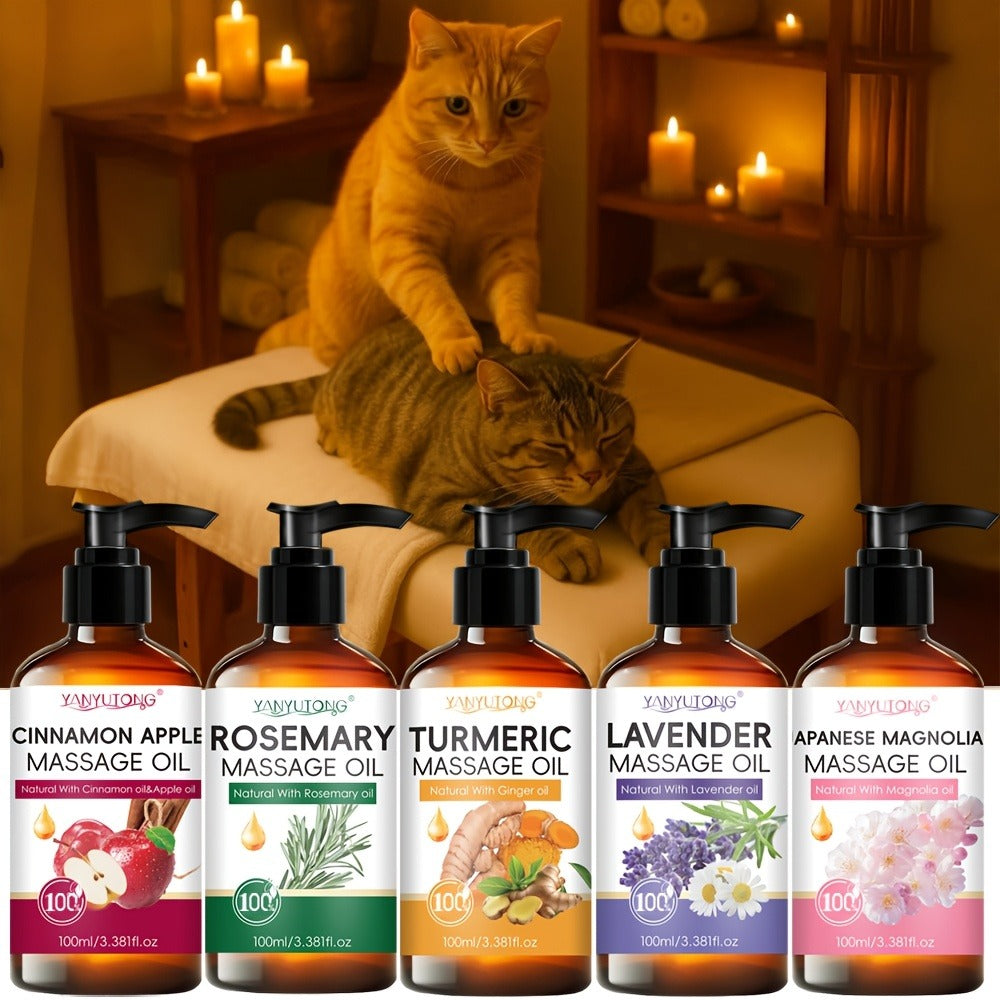 Moisturizing Massage Oil 3.38oz Natural Botanical - Turmeric, Rosemary, Lavender & Cherry Blossom with Glycerin, Nourishing Body Oil for All Skin Types, Gentle Non-Irritating Spa Skincare Gift for Women