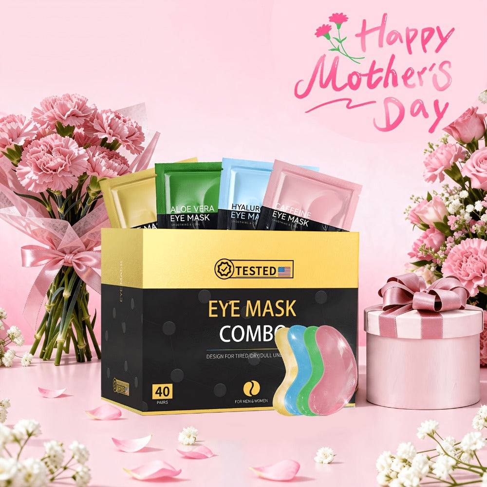 Under Eye Masks 40 Pairs Collagen Crystal Eye Patches with Caffeine & Aloe Vera - Reduce Dark Circles Puffiness Fine Lines Hydrating Eye Mask for Women Sensitive Skin Spa Gift Set