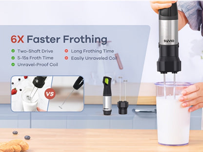 Immersion Blender 1200W 9-in-1 Heavy Duty Hand Blender Variable Speed with Time Display Chopper Whisk Milk Frother Beaker Electric Handheld Mixer for Soup Puree Smoothies
