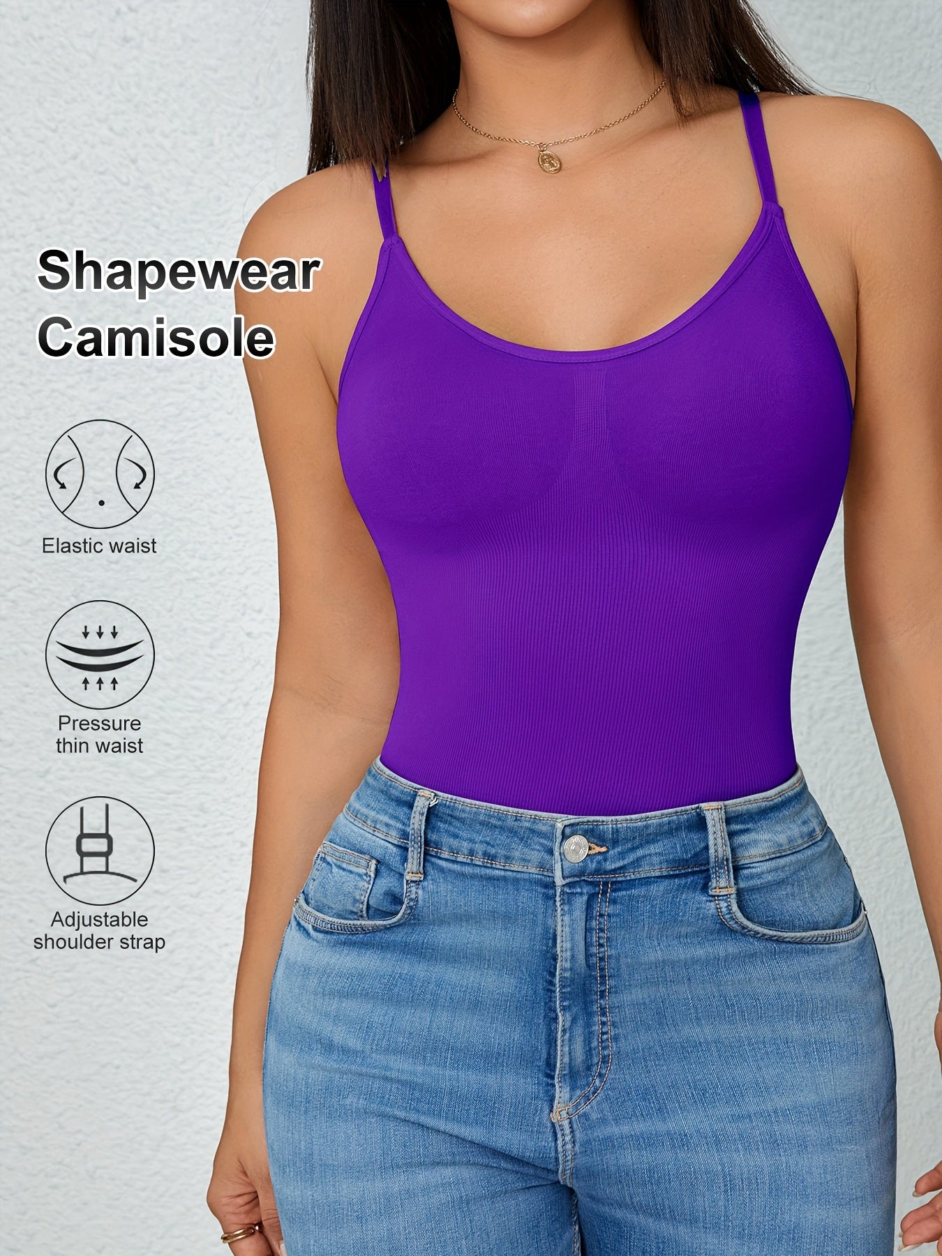 Women's Tummy Control Shapewear Camisole - Adjustable Strap Body Smoothing