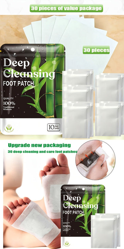 Detox Foot Patches with Bamboo Vinegar Ginger & Lavender — Natural Plant Formula Deep Cleansing Overnight Foot Pads, Moisturizing Soothing Foot Care for Tired Aching Feet, Home Spa Wellness Gift