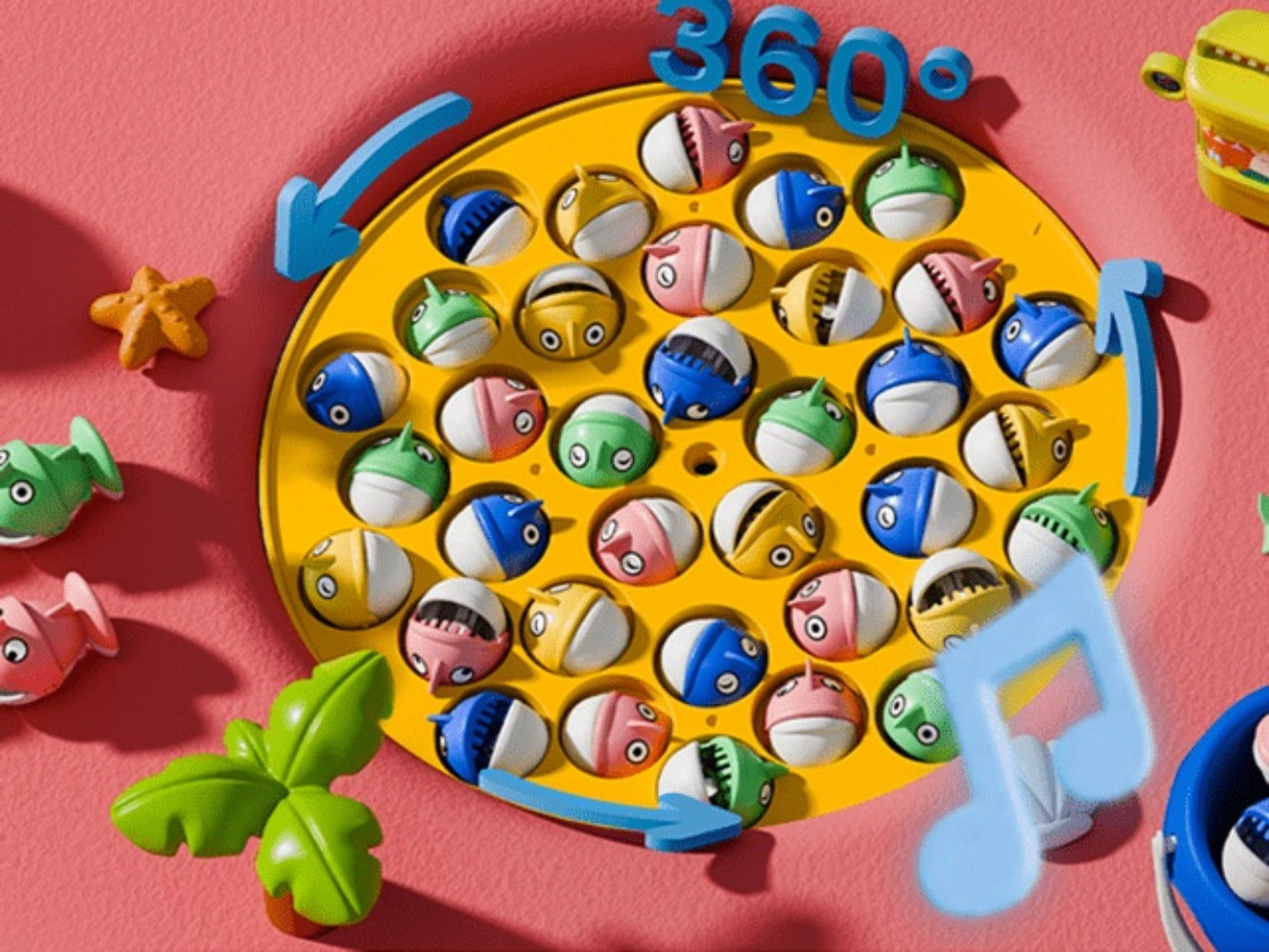Magnetic Fishing Game for Kids 66 Pieces – Ocean Fishing Toy Set with Rods for Toddlers Ages 3 4 5 6, 1-8 Players, Birthday Gift for Boys & Girls