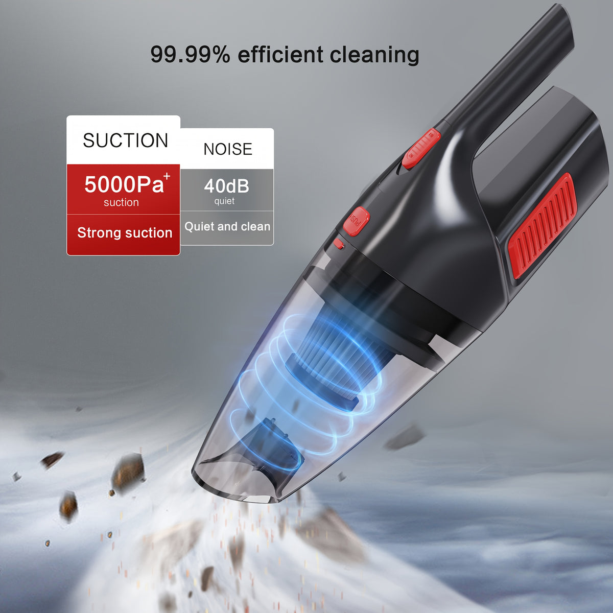 Wireless Convenient Handheld Car Vacuum Cleaner, Powerful Suction Kitchen Floor Cleaning Supplies, USB Charging Mini Cleaning Dust Collector, Suitable For Cars, RV, Home, Office, Industrial Sites And Other Gap Tools
