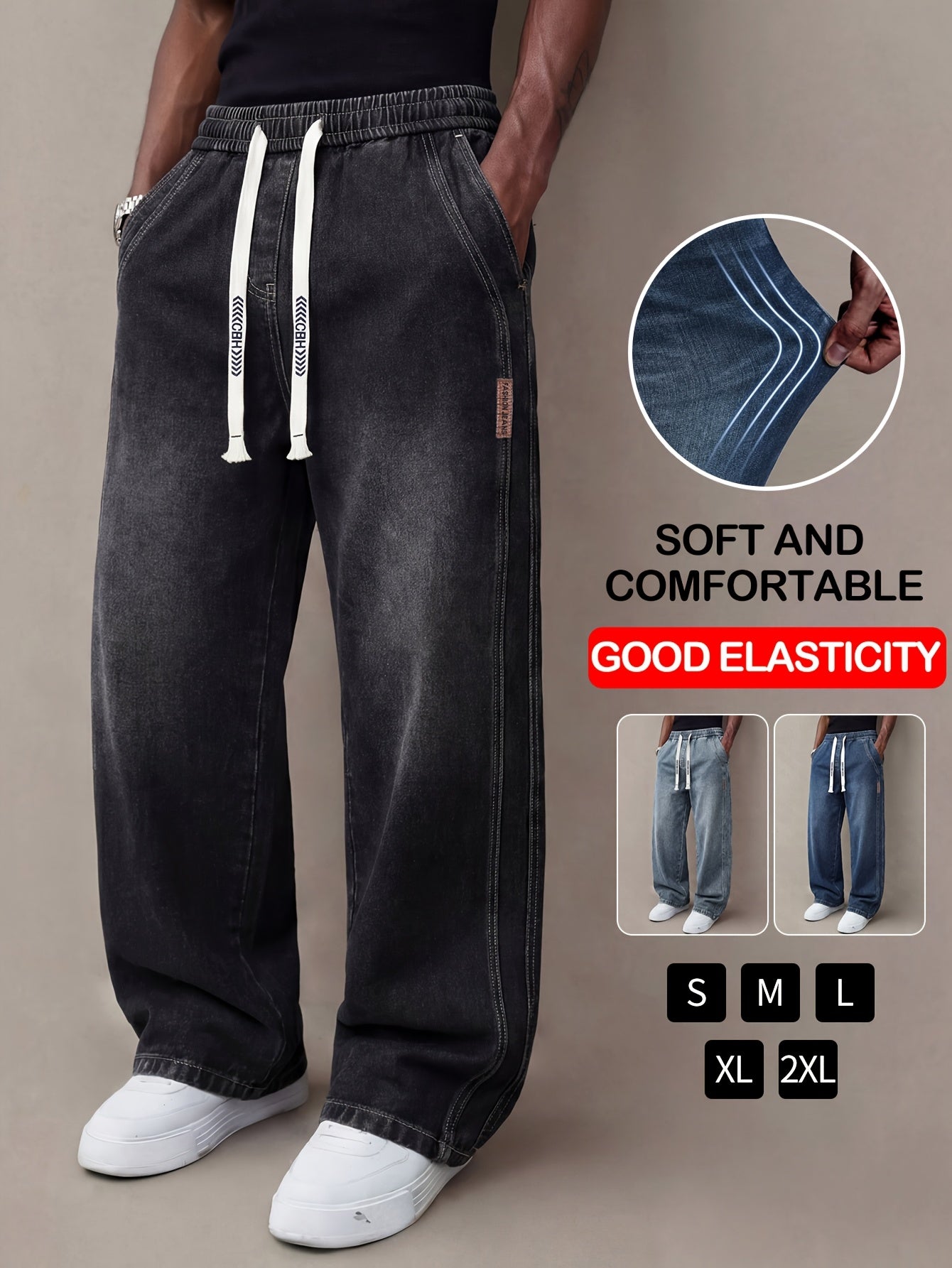 Men's Relaxed Fit Jeans - Classic Wash Clean Finish