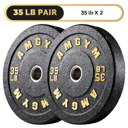 Bumper Plates Colored Rubber Weight Plates – 2-Inch Olympic Barbell Plates for Weightlifting & Strength Training, High Bounce Floor Protection, Low Odor, Non-Slip Surface, Home Gym & Commercial Gym
