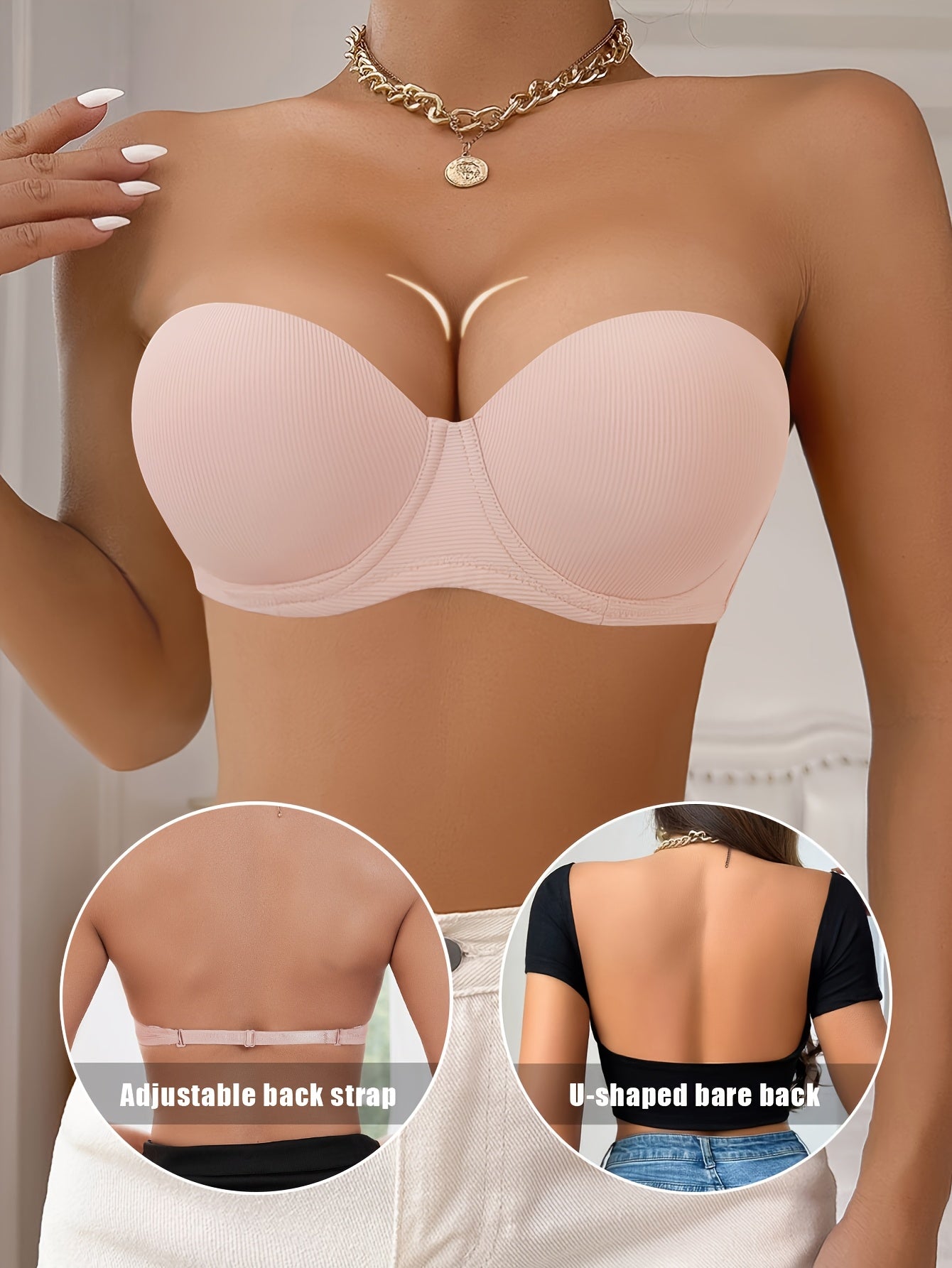 Women's Strapless Bra - Seamless Support 633829