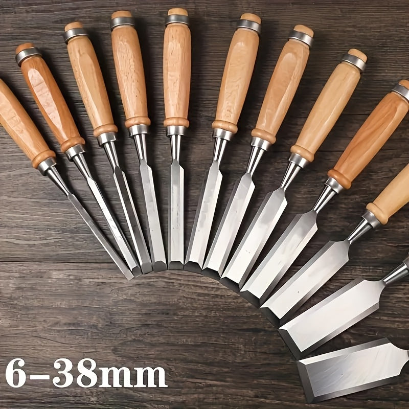 Wood Carving Chisel Set 12 & 24-Piece – Professional Beech Wood Handle Woodworking Chisels, Detail Carving Hand Tools for Beginners & Experts, Ideal Woodworker Gift