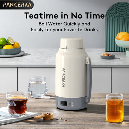 Portable Electric Kettle 400W – 1L 33.8oz Fast Heating 304 Stainless Steel Kettle with Smart Temperature Control, Boil & Warm Functions, Safe & Easy to Clean, Perfect for Travel & Home – Green, White