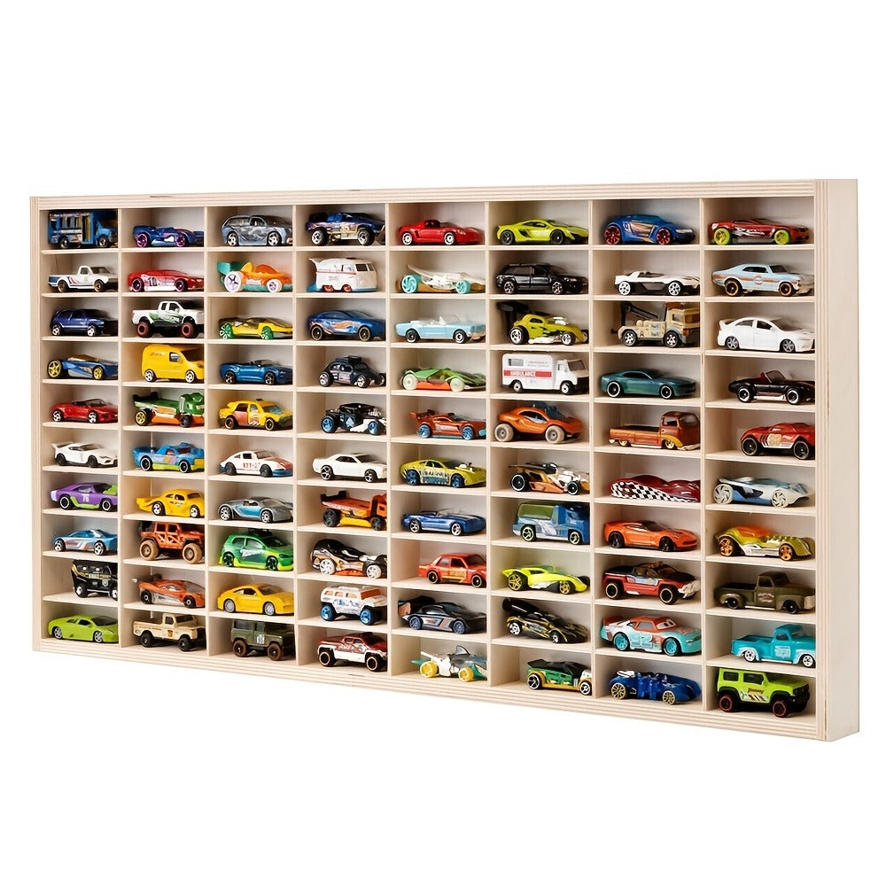1:64 Scale Solid Wood Diecast Car Display Case, Model Car Storage Organizer detail image - detail view 12