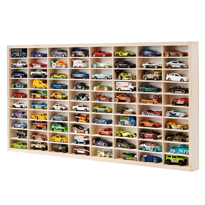 1:64 Scale Solid Wood Diecast Car Display Case, Model Car Storage Organizer detail image - detail view 12