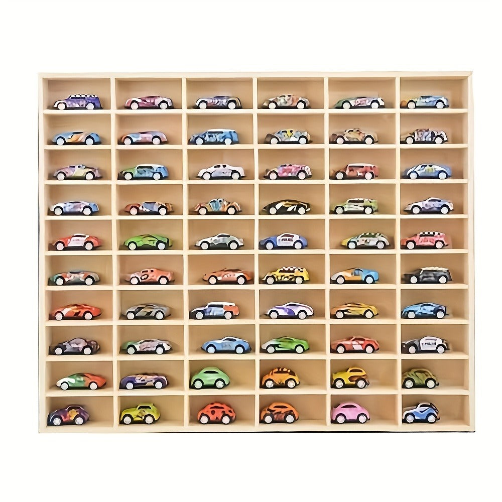 1:64 Scale Solid Wood Diecast Car Display Case, Model Car Storage Organizer detail image - detail view 3