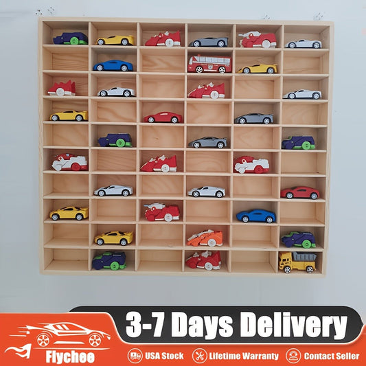 Display Cabinet, 1:64 Scale Solid Wood Die Cast Car Model Storage Box 60 or 80 shown in the main product view
