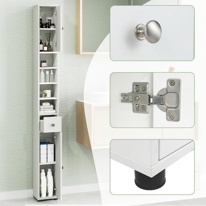 1-Drawer Freestanding Bathroom Storage Cabinet with Adjustable Shelves detail image - detail view 5