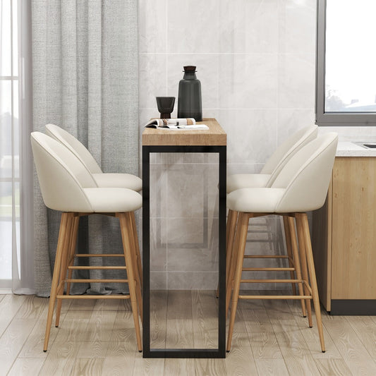 Counter Stool, 26 Inch Swivel Counter Stools Set of 1 2 3 4 - Upholstered Beige Fabric shown in the main product view