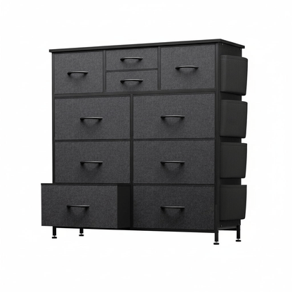 Dresser shown in the 10 Drawers(Side Pockets) - Gray option
