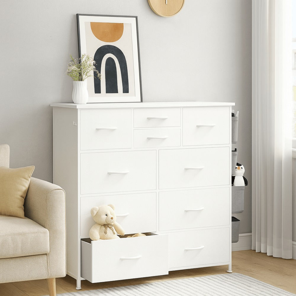10-Drawer Fabric Dresser, Drawer Storage Cabinet for Bedroom detail image - detail view 11