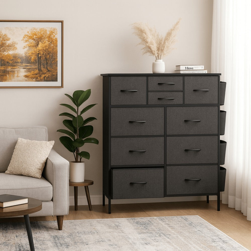 10-Drawer Fabric Dresser, Drawer Storage Cabinet for Bedroom detail image - detail view 12