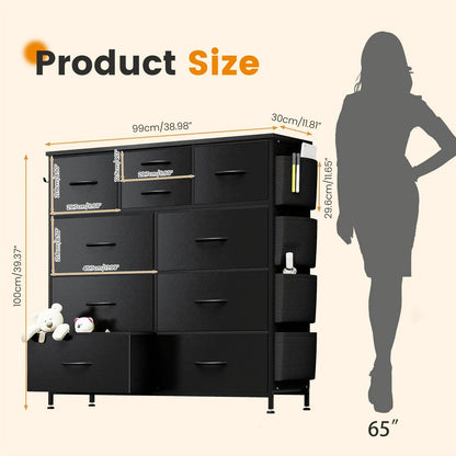 10-Drawer Fabric Dresser, Drawer Storage Cabinet for Bedroom detail image - detail view 4
