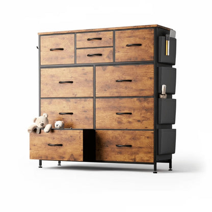 10-Drawer Fabric Dresser, Drawer Storage Cabinet for Bedroom detail image - detail view 5